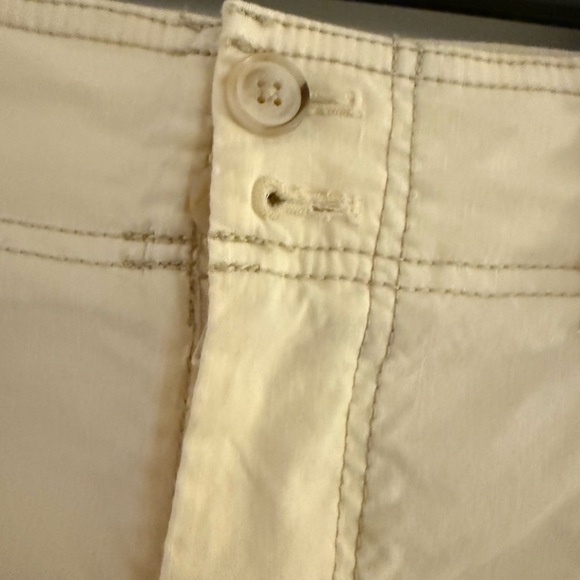 Anthropologie Ivory/Cream Lightwright Trousers W Beige Top Stitching, Sz 30 - Picture 3 of 7